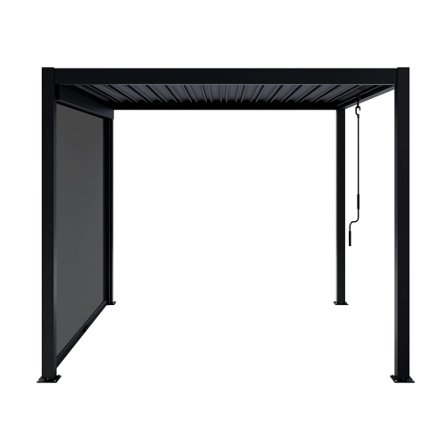 Zestaw Pergola ogrodowa tarasowa aluminiowa NORDVIC Skyline 3 x 3 m Antracyt + Roleta 3 m